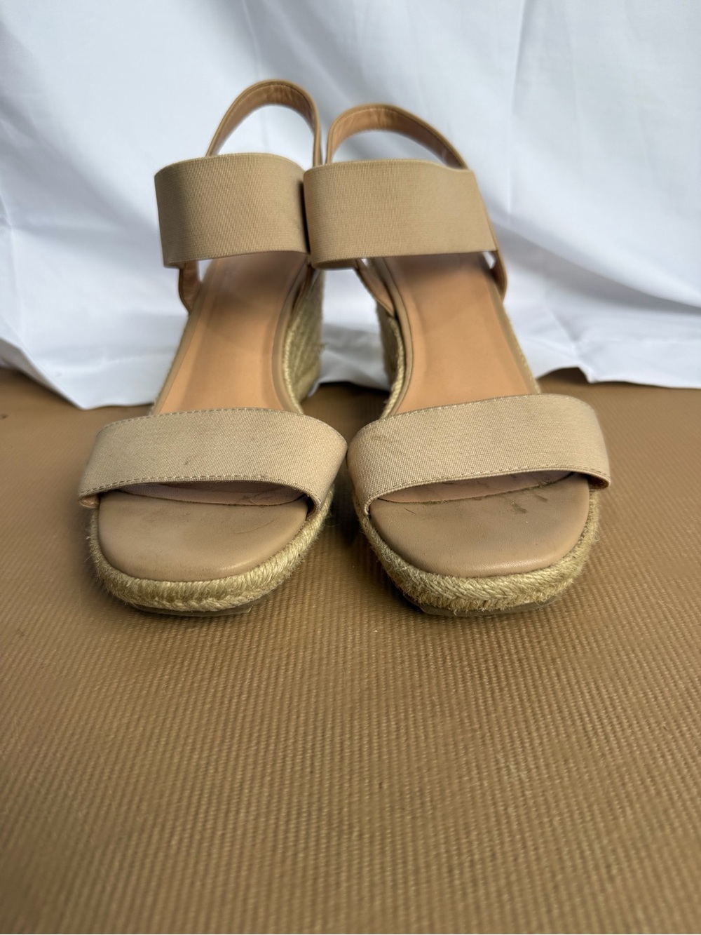 Women's Beige Espadrille Wedge Sandals - Comfortable Summer Heels